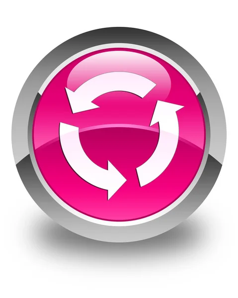 Refresh icon glossy pink round button