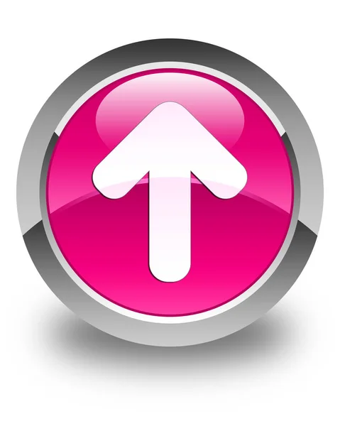 Вивантажити піктограму зі стрілкою глянцево-рожева кругла кнопка — стокове фото
