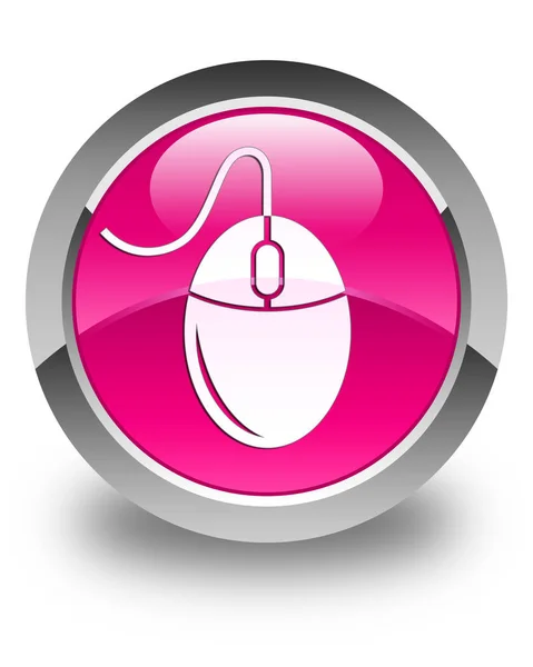 Mouse icon glossy pink round button