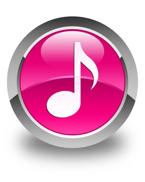 Icône de musique bouton rond rose brillant — Photo