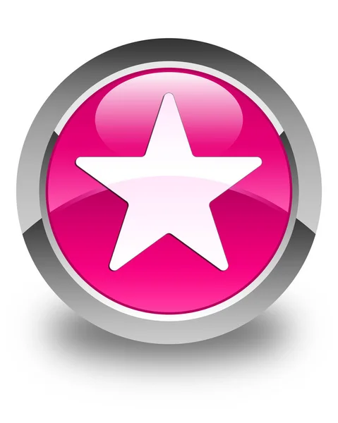Γυαλιστερό ροζ στρογγυλό κουμπί εικονίδιο αστεριού — Φωτογραφία Αρχείου