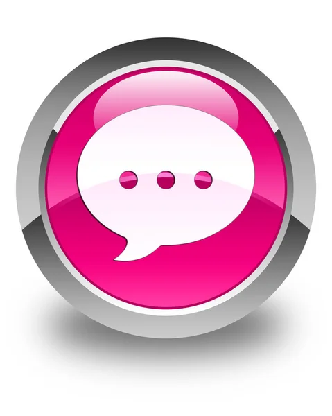 Konverzaci ikona lesklé růžové kulaté tlačítko — Stock fotografie