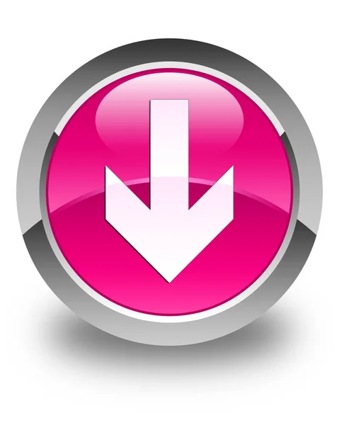 Звантажити піктограму зі стрілкою глянцево-рожева кругла кнопка — стокове фото