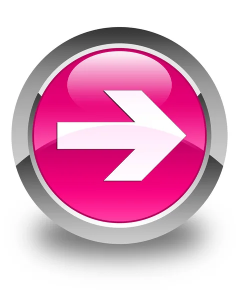 Next arrow icon glossy pink round button — Stock Photo, Image