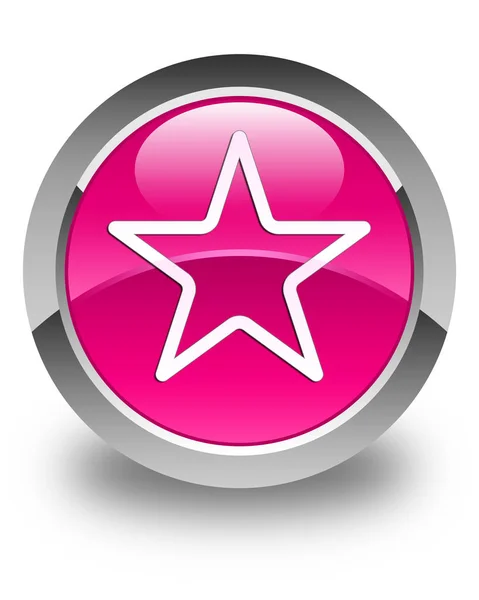Піктограма зірки глянцева рожева кругла кнопка — стокове фото