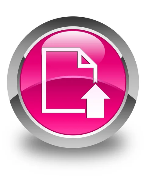 Upload document icon glossy pink round button