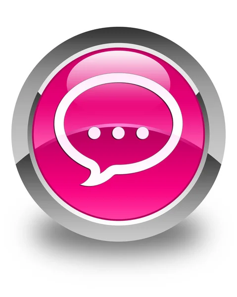 Talk icon glossy pink round button