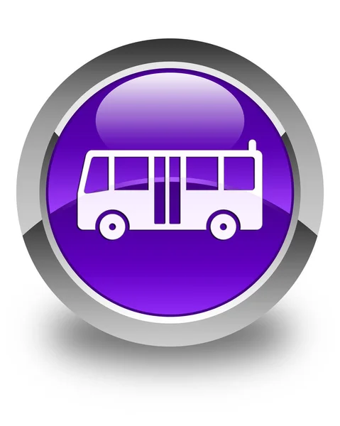 Bus icon glossy purple round button — Stock Photo, Image