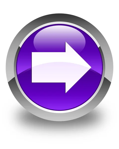 次の矢印アイコンの光沢のある紫色の丸いボタン — ストック写真
