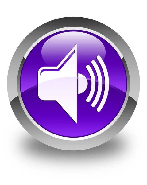 Objem ikonu lesklé fialové kulaté tlačítko — Stock fotografie