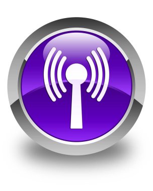 WLAN ağ simgesi parlak mor yuvarlak düğmesi