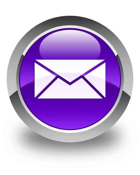 Icono de correo electrónico brillante púrpura botón redondo — Foto de Stock