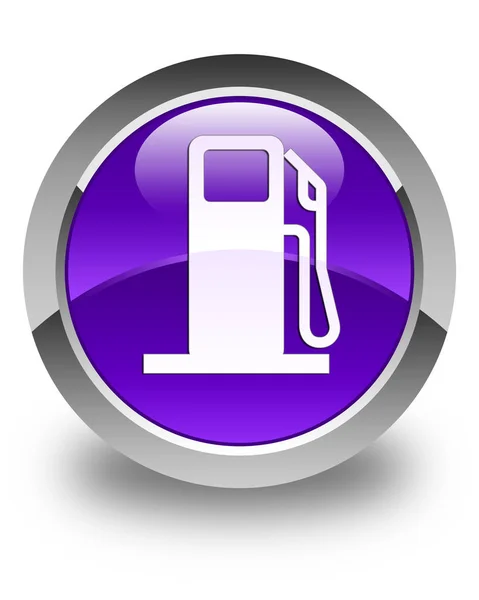 Dispenser carburante icona pulsante rotondo viola lucido — Foto Stock