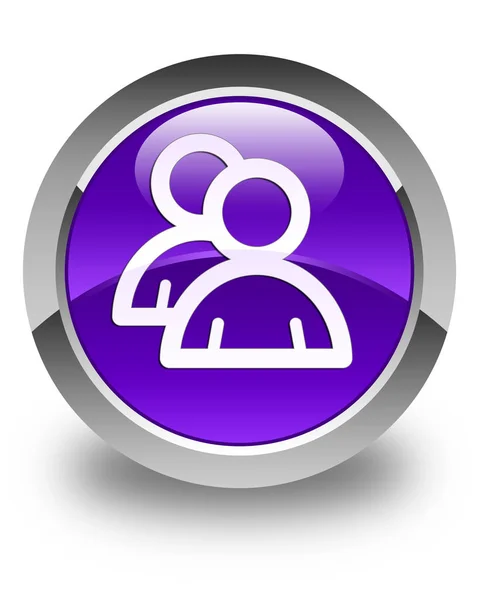 Group icon glossy purple round button — Stock Photo, Image