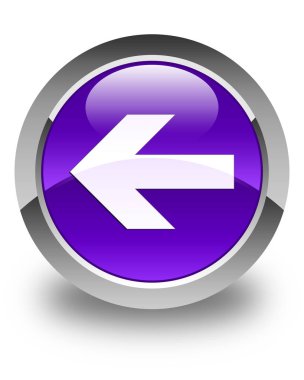 Geri ok simgesi parlak mor yuvarlak düğmesi