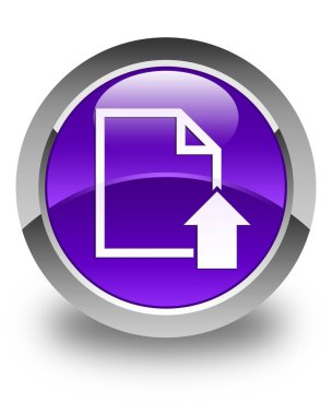 Belge simgesi parlak mor yuvarlak düğme upload