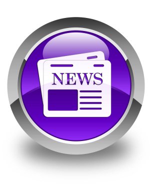 Gazete simgesi parlak mor yuvarlak düğmesi