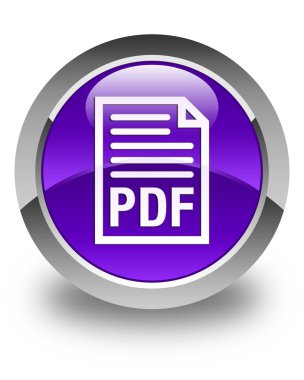 PDF belge simgesi parlak mor yuvarlak düğmesi