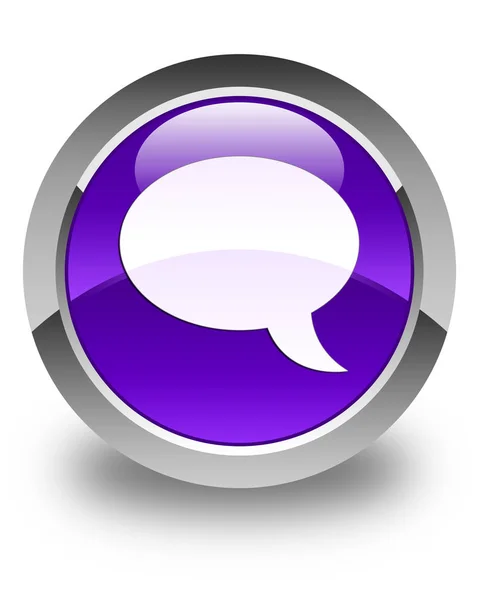 Chat-Symbol glänzend lila runde Taste — Stockfoto