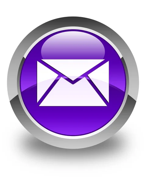 Email icon glossy purple round button — Stock Photo, Image