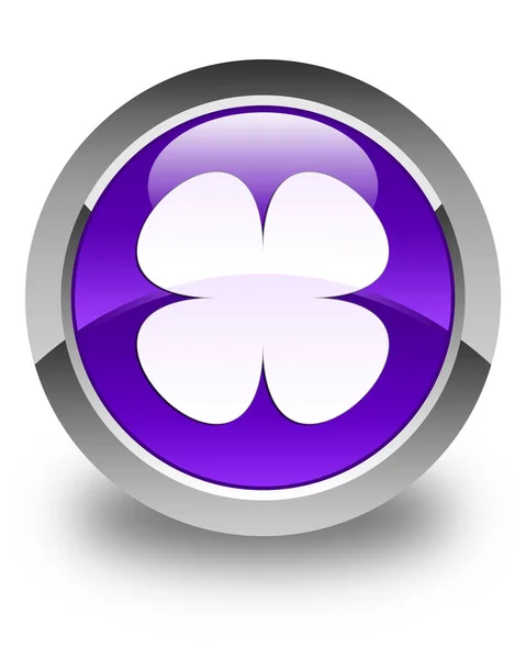 Flower leaf icon glossy purple round button — Stock Photo, Image