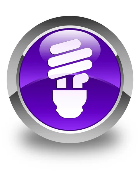 Glühbirne Symbol glänzend lila runden Knopf — Stockfoto