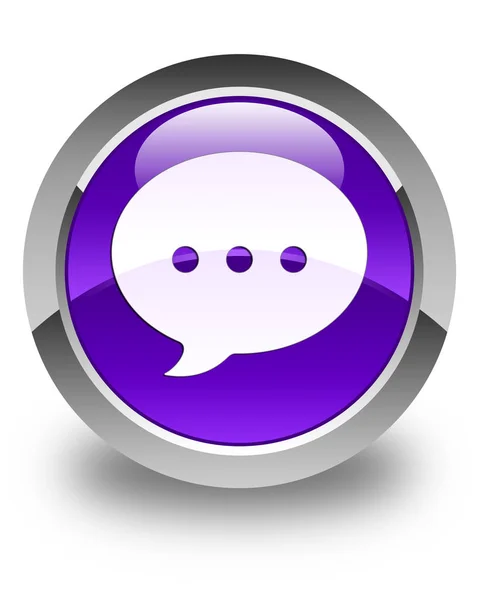 Conversazione icona lucida viola pulsante rotondo — Foto Stock
