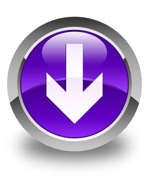 Stáhnout ikonu lesklé fialové kulaté tlačítko se šipkou — Stock fotografie