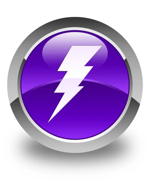 Electricity icon glossy purple round button — Stock Photo, Image