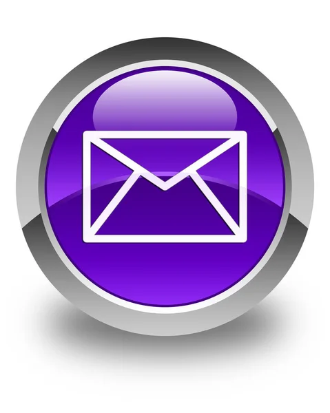 Email icon glossy purple round button — Stock Photo, Image