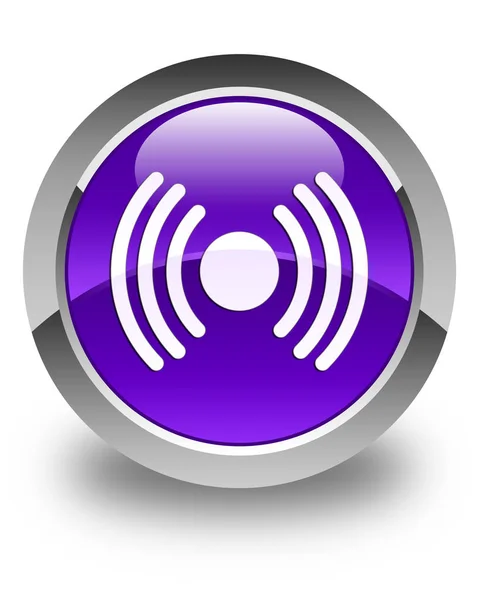 Network signal icon glossy purple round button