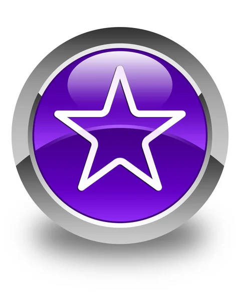 Star icon glossy purple round button