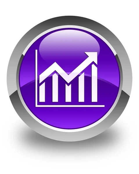 Icône de statistiques bouton rond violet brillant — Photo