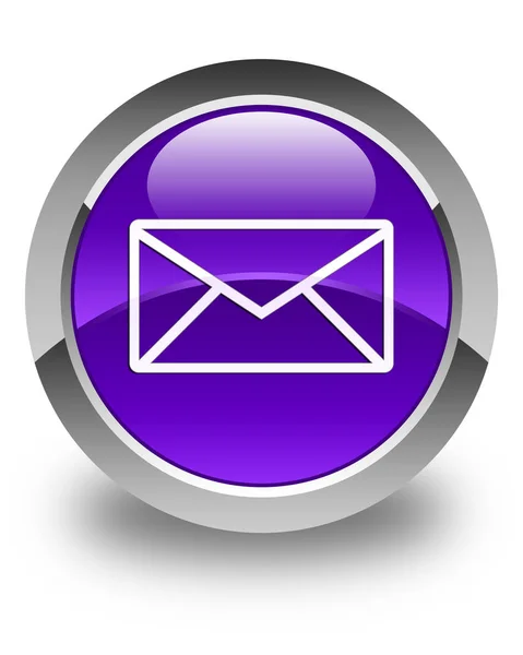 Email icon glossy purple round button — Stock Photo, Image