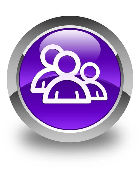 Group icon glossy purple round button