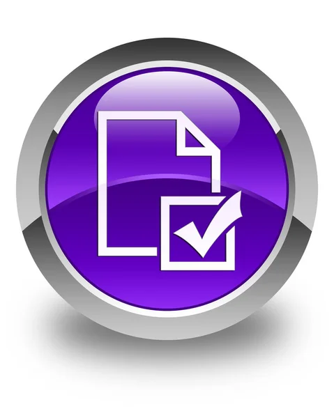 Survey icon glossy purple round button — Stock Photo, Image