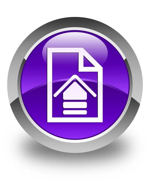 Carica l'icona del documento pulsante rotondo viola lucido — Foto Stock