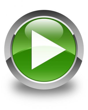 Yürüt simgesi parlak yumuşak yeşil yuvarlak düğmesi