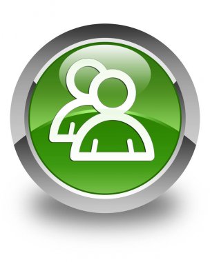 Grup simgesi parlak yumuşak yeşil yuvarlak düğme