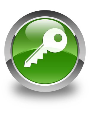 Anahtar simgesi parlak yumuşak yeşil yuvarlak düğme