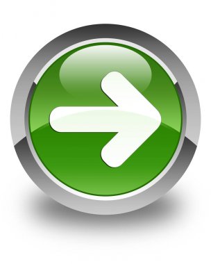 Sonraki ok simgesi parlak yumuşak yeşil yuvarlak düğme