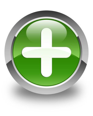 Simgesi parlak yumuşak yeşil yuvarlak düğmesi