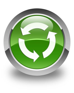 Yenile simgesi parlak yumuşak yeşil yuvarlak düğmesi