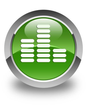 Equalizer'ı simgesi parlak yumuşak yeşil yuvarlak düğme