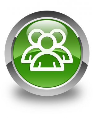 Grup simgesi parlak yumuşak yeşil yuvarlak düğme