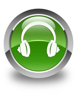 Kulaklık kutsal kişilerin resmi parlak yumuşak yeşil yuvarlak düğme