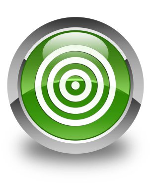 Hedef simgesi parlak yumuşak yeşil yuvarlak düğme
