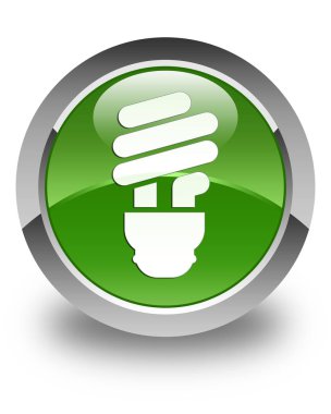 Ampul simgesi parlak yumuşak yeşil yuvarlak düğme