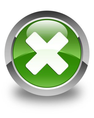 İptal simgesi parlak yumuşak yeşil yuvarlak düğmesi