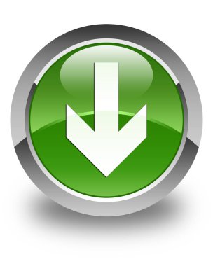 Ok simgesi parlak yumuşak yeşil yuvarlak düğme download